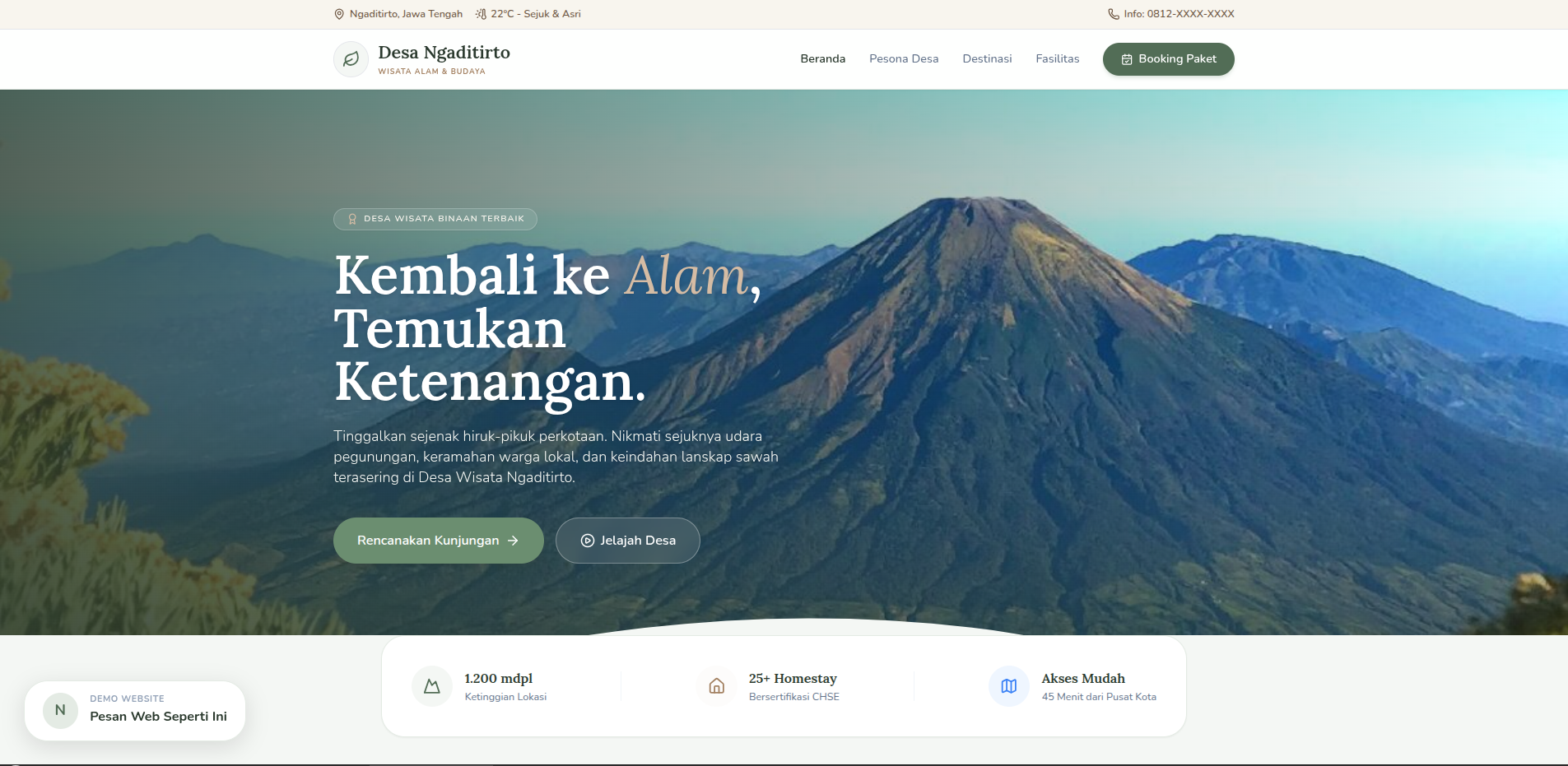 Demo Landing Desa Wisata