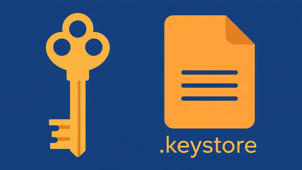 Ilustrasi keystore sebagai kunci tanda tangan digital aplikasi Android